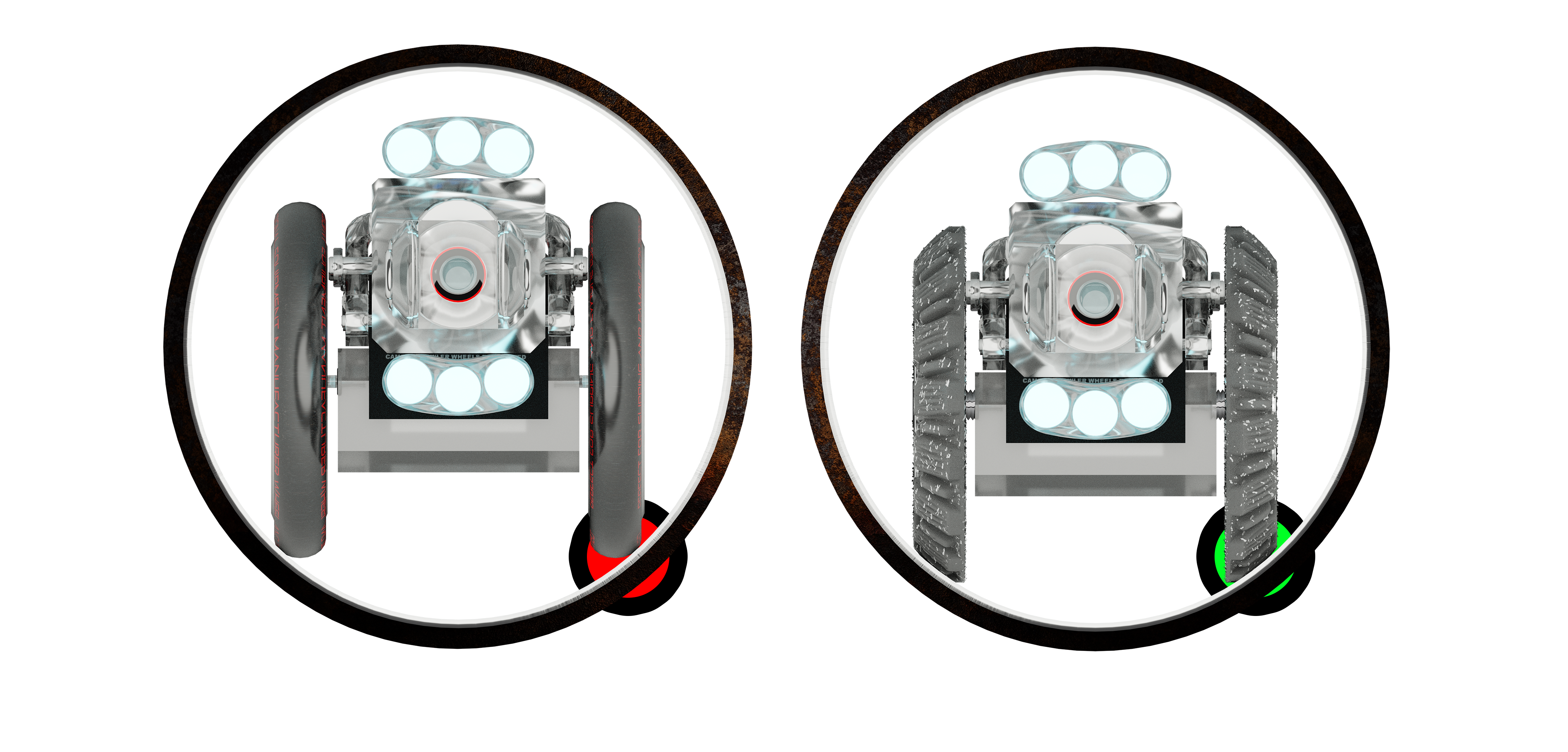 TruGrit carbide-gritted crawler wheels for sewer inspection crawlers — official TruGrit product photography