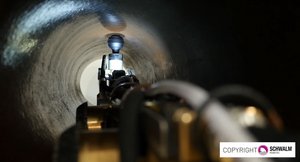 Schwalm air motor shown in sewer pipe context