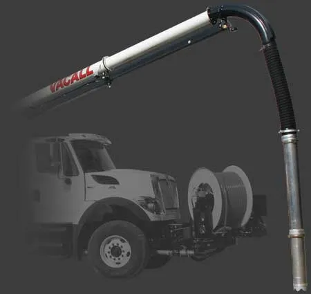 AllJetVac boom detail showing reach and rotation